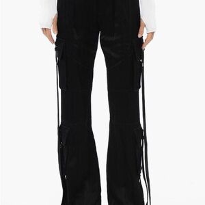 NEW & STUNNING Balmain Black Flare Pants with Gold Details